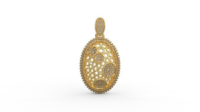 pingente 459 prata imprimível diamante mulher moda Casamento Saphire rubi colar aréola oval luxo platina joalheria argolas 3D print model - Mito3D