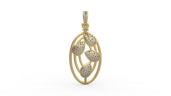 pendentif 464 argent imprimable diamant femme mode mariage saphir rubis Collier poire paver bijoux anneaux 3d print model - Mito3D