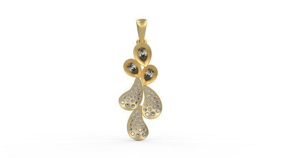 pendant 483 silver printable diamond woman fashion wedding necklace ultra vision 22k kuwait arab turkish 18k ultravision flower floral beads wire jewelry rings 3d print model - Mito3D