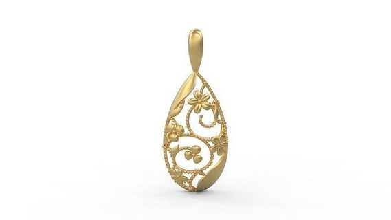 pendentif 504 argent imprimable femme mode mariage Collier ultra vision 22k Koweit arabe turc 18k ultravision fleur floral perles câble bijoux anneaux 3d print model - Mito3D