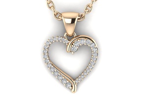 colgante pendiente 5 colgantes joyería joya oro plata diamante ligero corazón regalo amor collar compromiso percha fianzas 3d print model - Mito3D