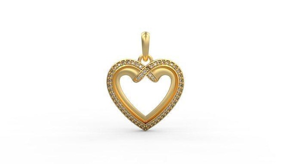 colgante pendiente 546 joyería joya plata imprimible mujer Moda Boda collar amor aureola corazón anillos 3d print model - Mito3D