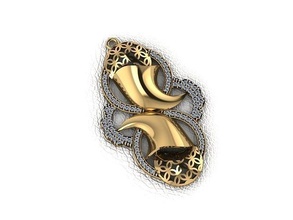 pendant 61 gold fashion ring beauty diamond wedding jewel jewellery jewelry pendants 3d print model - Mito3D