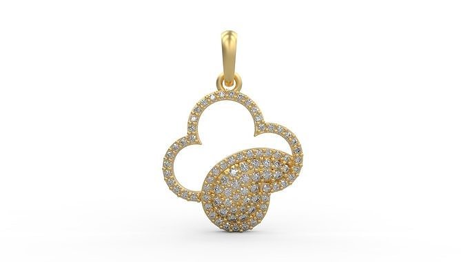 kolye 621 altın takı gümüş yazdırılabilir Kadın moda düğün Aşk kelebek 3D print model - Mito3D