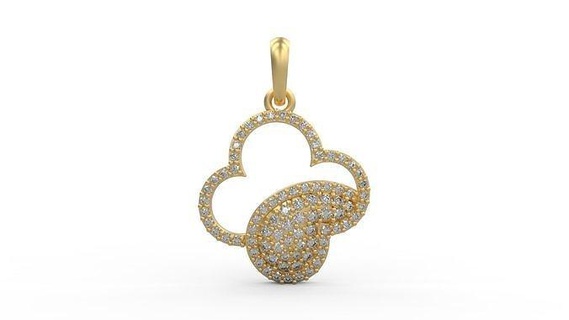 pendant 621 pendant gold jewelry silver printable woman fashion wedding necklace love butterfly pendants  3d print model - Mito3D