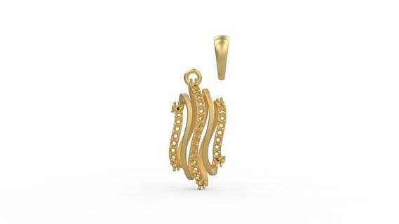 colgante pendiente 661 oro joyería joya plata imprimible mujer Moda Boda collar amor colgantes 3d print model - Mito3D