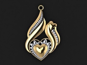 pendentif 77 or mode bague beauté diamant mariage bijou bijoux pendentifs 3d print model - Mito3D