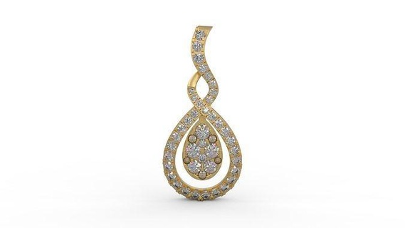 pendentif 835 argent imprimable diamant femme mode mariage saphir Collier l'amour bijoux pendentifs 3d print model - Mito3D