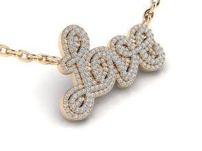 pendant 8 love gold jewellery jewelry fashion luxury initial initials letters alphabet bubble necklaces letter chain font pendants hip hop 3d print model - Mito3D