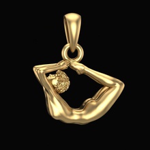 pendant acrobatics jewelry gold silver printable sportswoman athlete figure gymnast statue girl pendants 3d print model - Mito3D