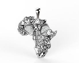 pendentif afrique bijoux de l'afrique la coutume 3d modèle acheter l'éléphant pendentifs 3d print model - Mito3D
