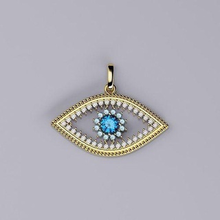 pendant all-seeing eye necklace jewellery diamond silver gold jewelry women precious printable jewel gem wedding engagement pendants sterling brilliant sapphire 3d print model - Mito3D