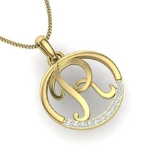 pendant alphabet jewellery diamond gold jewelry sterling initials printable necklace jewel pendants letter alphabets light wt font language 3d print model - Mito3D