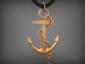 pendant anchor stl jewelry jewellery clothing jewel gold silver anchors sea ocean chain pendants 3d print model - Mito3D