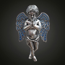 pendant angel pray wings gems gift figure art statue cupid jesu christian bible religiou object love necklace jewelry pendants 3d print model - Mito3D