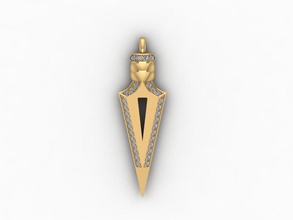 pendant arrow gold diamond tm79 jewelry silver gem printable 3d jewellery pendants 3d print model - Mito3D