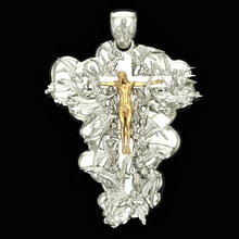 kolye yükseliş takı Gümüş mücevher gem İsa çarmıha çapraz melek inanç Tanrı yazdırılabilir cnc makineleri 3d print model - Mito3D