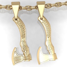 pendant axe picture jewelry beautyful printable cad gems exclusive 3dm stl obj fashion gold cnc pendants male men ancient 3d print model - Mito3D