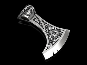pendant axe jewelry celtic pattern 3dprinted jewellery print printabl pendants necklace printable silver jewel 3d print model - Mito3D