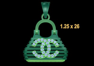 pendant bag 2 jewelry gold print pendants 3d print model - Mito3D