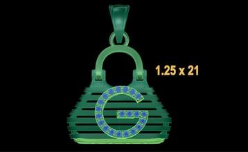 pendentif sac de 3 bijoux or d'impression pendentifs 3d print model - Mito3D