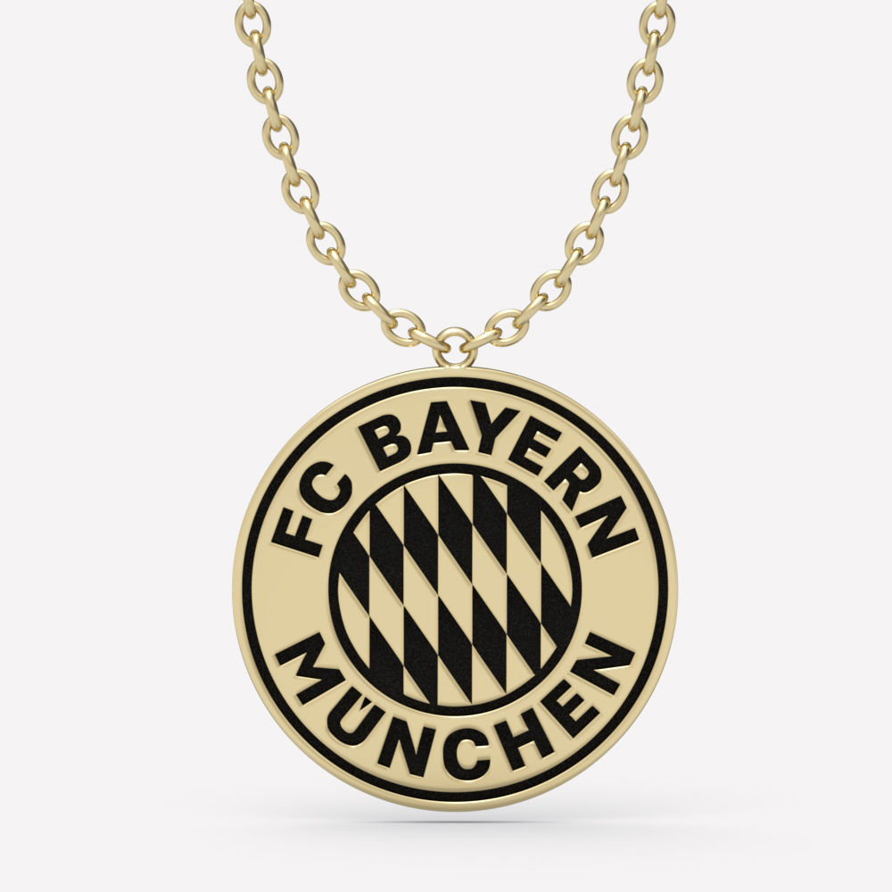 kolye bayern munchen takı gümüş yazdırılabilir fc almanya altın 3d biblo logo cazibe mücevher sarı amblem ölmek kızarmak 3D print model - Mito3D