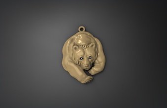 pendentif ours stl or d'argent bijoux joyau gem pierre le diamant platine l'ours pendentifs 3d print model - Mito3D