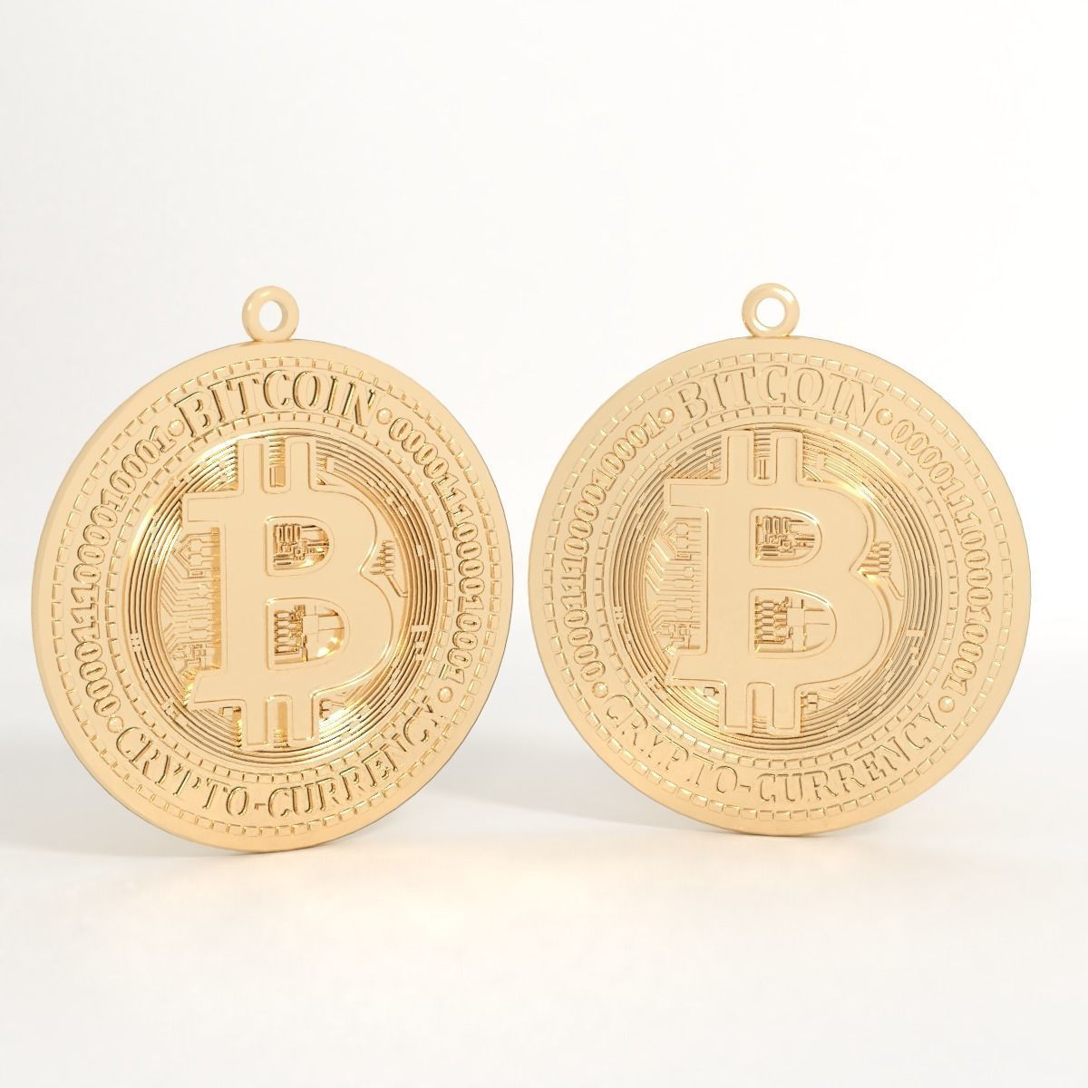 pendant bitcoin jewelry cnc printable currency coin cash internet web digital crypto computer money pendants 3D print model - Mito3D