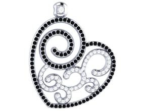 pendentif épanouissement cœur bijoux or platine luxe précieux gemme imprimable argent brillant sterling mode beauté conception collier pendentifs 3d print model - Mito3D