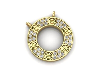 Anhänger Bolzen Gold Schmuck druckbar Silber Diamant Juwel Hochzeit Engagement Platin Ring Ringe brillant Sterling Weiß 3d print model - Mito3D