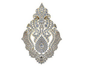 pendant brooche elegant diamond jewel decoration design antique traditional printable gold fashion women silver illustration art jewelry pendants 3d print model - Mito3D