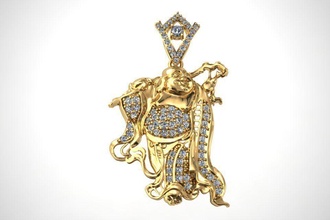 pendant buddha gold jewelry silver models pendants 3d print model - Mito3D