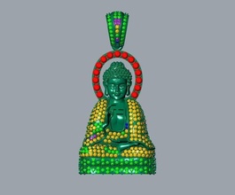 pendente buddha diamante gioielleria lusso ciondoli 3d print model - Mito3D