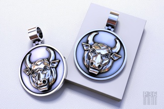 pingente de touro jóias 3d stl obj o design cnc cera printable imprimir jóia animais horóscopo pingentes 3d print model - Mito3D