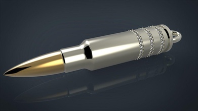 ciondolo proiettile oro argento l'esercito militare i diamanti soldato gioielli ciondoli stampabile 3d print model - Mito3D