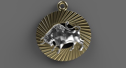 colgante de toro la joyería art beauts brillante decoración oro joyero mettal modelo plástico calidad los collares bull 3d print model - Mito3D