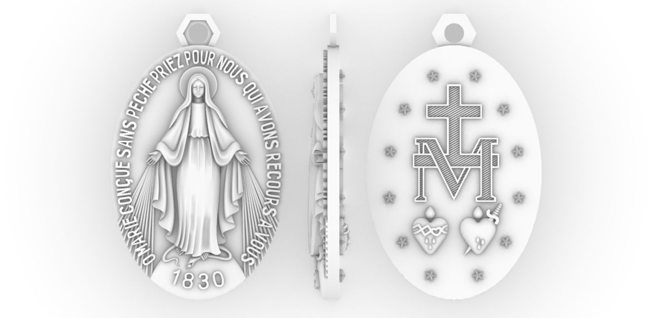 pendant bunda maria medali bundamaria jewelry fashion pendants religion jesus christ religiou object 3D print model - Mito3D