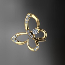 pendente farfalla oro gioielleria gemma lusso platino prezioso argento stampabile brillante moda bellezza ciondoli 3d print model - Mito3D