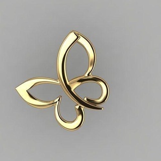 pendente farfalla 2 oro gioielleria platino stampabile argento simbolo design lusso ciondoli 3d print model - Mito3D