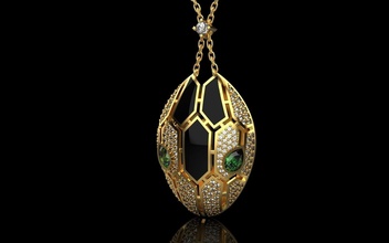 pendant bvlgari 2938 diamond gold silver jewelry jewellery fashion beauty gem sterling brilliant earring sapphire ring bracelet brillant pendants 3d print model - Mito3D
