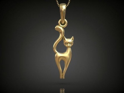 pendente gatto gattino donne collana chocker argento animale gioielleria amanti stampabile oro ciondoli catena gioiello fascino 3d print model - Mito3D