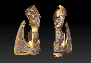 pendant celtic axe jewelry gotik celt celts cutting golden jewelery gold pendants fantasy silver bladed weapon battle jewel 3d print model - Mito3D