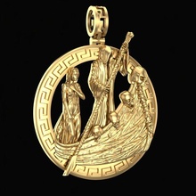 pendant charon ferryman jewelry jewellery fashion beauty antique gold silver myth hellene spartan gods sterling pendants 3d print model - Mito3D