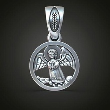 pendentif noël ange fille enfant christian broche luthérien bijoux broches 3d print model - Mito3D