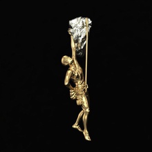 pingente escalador joalheria ouro prata jóias alpinista homem penhasco rocha gema imprimível turista pingentes 3d print model - Mito3D