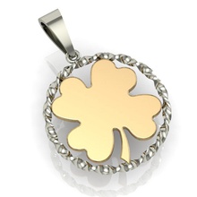 pendant clover leaf jewelry cad rhino stl beautyful gems gold silver necklaces printable rings 3d print model - Mito3D
