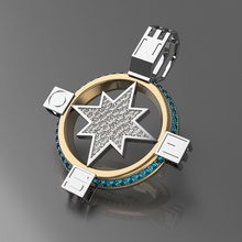pendentif boussole bijoux la cnc joyau d'argent les pierres précieuses pendentifs 3d print model - Mito3D