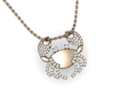 pendant crab ready 3d print jewelry gem platinum necklace luxury printable sea cancer accessory bracelet zodiac ocean gold astrological sign pendants 3d print model - Mito3D