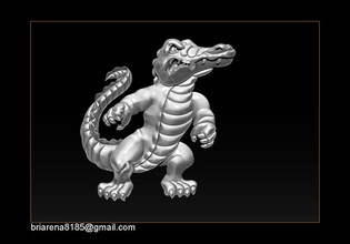 colgante pendiente cocodrilo caimanes 3d alivio caimán joyería joya oro zbrush impresión animal canalla colgantes plata imprimible collares 3d print model - Mito3D