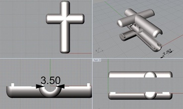 colgante de la cruz joyería el símbolo gadget colgantes 3d print model - Mito3D
